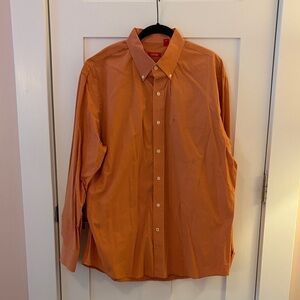 Izod Orange Plaid Button-Down Dress Shirt